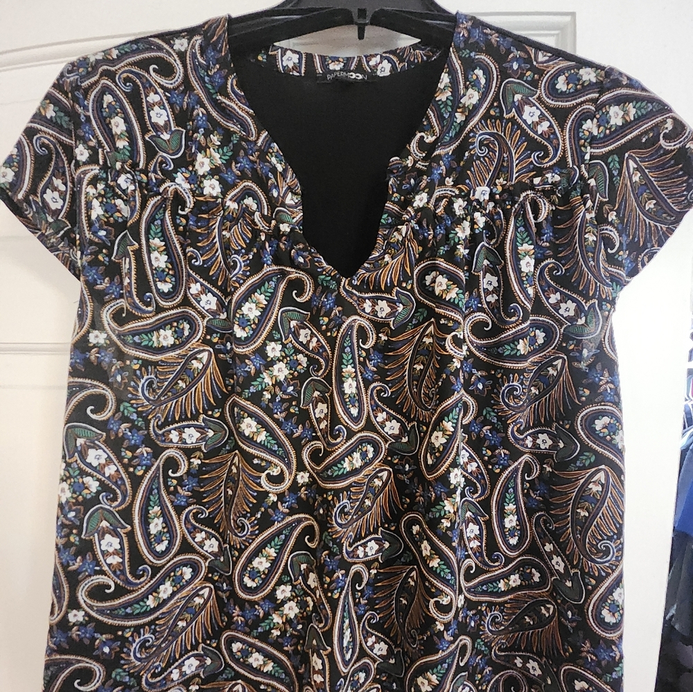 Papermoon Paisley Blouse - Black and Multicolor